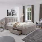 Voodi DUKE madratsiga HARMONY DUO 160x200cm, beež Magamistuba 160x200