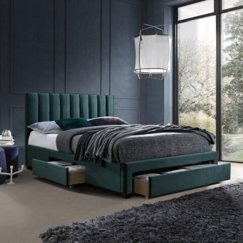 Voodi GRACE madratsiga HARMONY DUO 160x200cm, roheline Magamistuba 160x200
