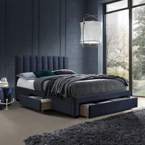 Voodi GRACE madratsiga HARMONY DUO 160x200cm, sinine Magamistuba 160x200