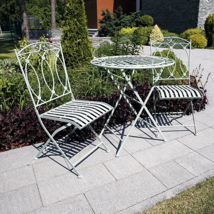 Rõdukomplekt MINT laud ja 2 tooli, antiikroheline Rõdukomplektid Garden