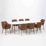 Söögilauakomplekt BELINA 8-tooliga (AC55607) 170/270x100xH74cm, pikendatav, lauaplaat: puit, värvus: valge, jalad: puit Söögilaua komplektid ACTONA