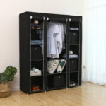 Garderoob 150x45x175cm, must Pesukorvid ja hoiukastid