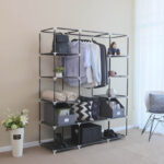 Garderoob 150x45x175cm, must Pesukorvid ja hoiukastid