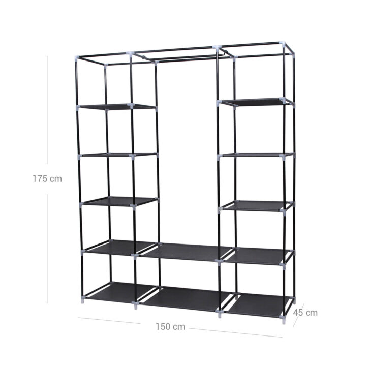 Garderoob 150x45x175cm, must Pesukorvid ja hoiukastid