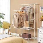 Riiderest 114x45x171cm, valge Riidestanged ja nagid