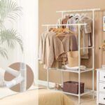 Riiderest 114x45x171cm, valge Riidestanged ja nagid