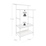 Riiderest 114x45x171cm, valge Riidestanged ja nagid