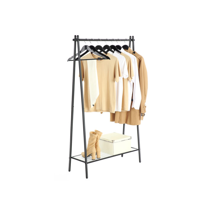 Riiderest 92.5×33.5x153cm, must Riidestanged ja nagid