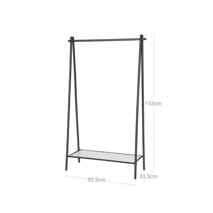 Riiderest 92.5×33.5x153cm, must Riidestanged ja nagid