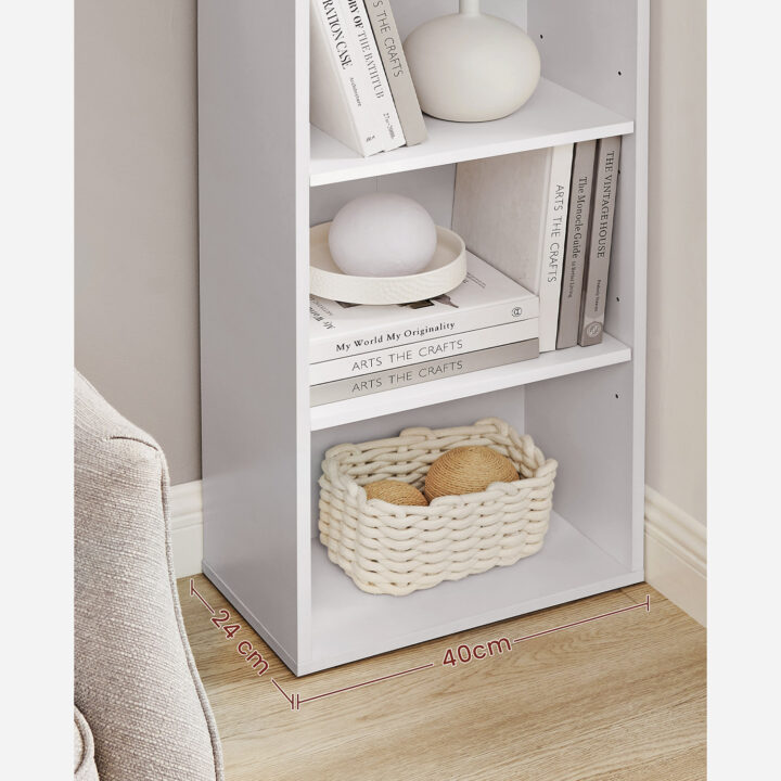 Raamatukapp 40x24x178.5cm, valge Raamaturiiulid