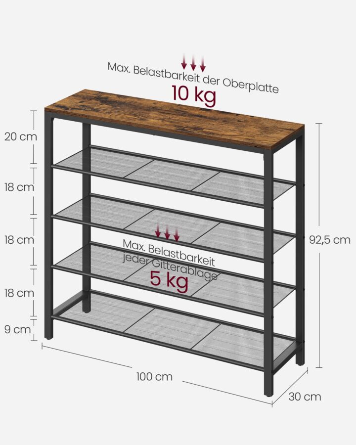 Kingariiul 100x30x92.5cm, antiikne, must Jalatsikapid, jalatsiriiulid