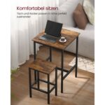 Baarilaua komplekt Table: 60x60x90cm Stool: 40x30x65cm, vintage pruun/must Baaripukid ja baarilauad