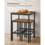 Baarilaua komplekt Table: 60x60x90cm Stool: 40x30x65cm, vintage pruun/must Baaripukid ja baarilauad