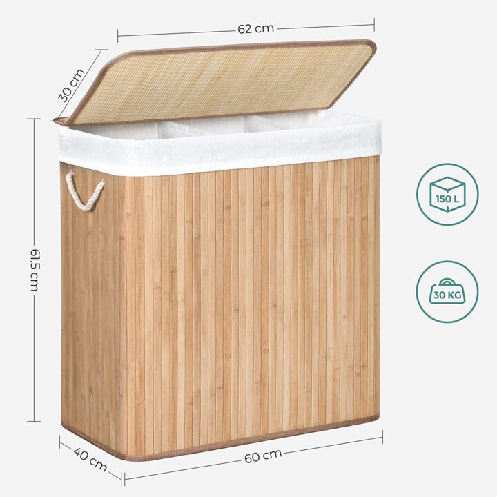 Pesukorv 60x40x61.5cm, looduslik Pesukorvid