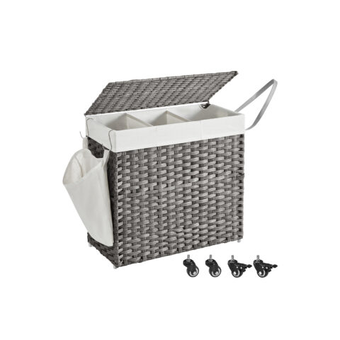 Pesukorv 66x33x66cm, looduslik, valge Pesukorvid