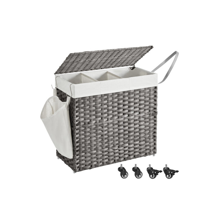 Pesukorv 66x33x66cm, looduslik, valge Pesukorvid