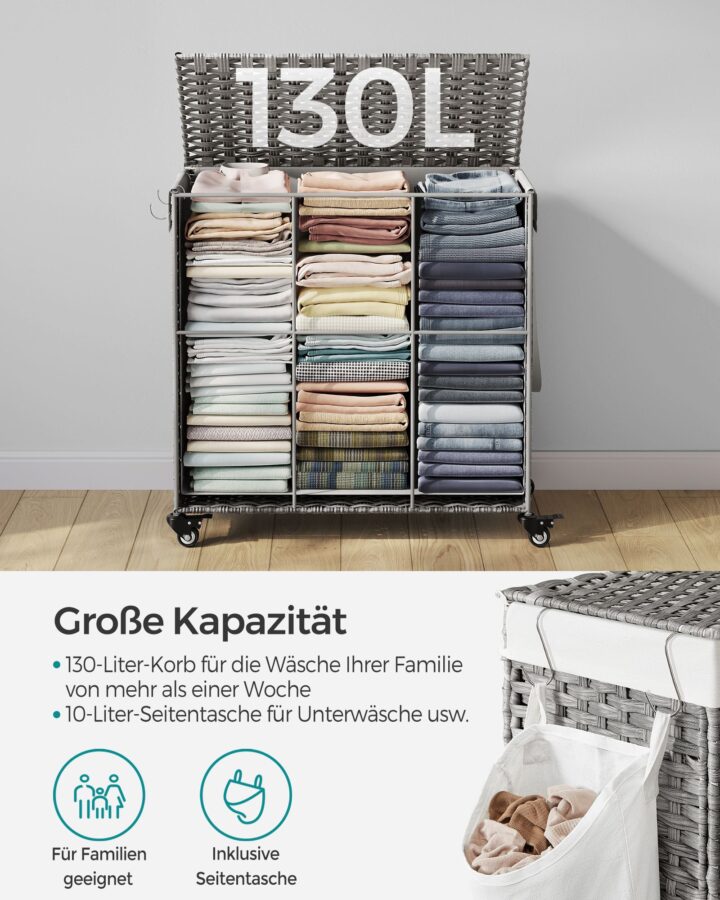 Pesukorv 66x33x66cm, looduslik, valge Pesukorvid