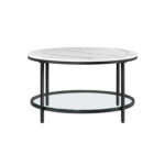 Kohvilaud 80x80x46cm, valge marmori välimus, must raam Diivanilauad Kohvilaud 80x80x46cm, valge marmori välimus, must raam Diivanilauad