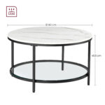 Kohvilaud 80x80x46cm, valge marmori välimus, must raam Diivanilauad Kohvilaud 80x80x46cm, valge marmori välimus, must raam Diivanilauad