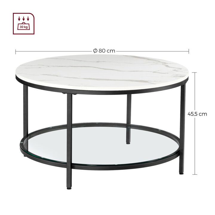 Kohvilaud 80x80x46cm, valge marmori välimus, must raam Diivanilauad