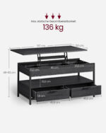 Kohvilaud 100x50x(48-63)cm Diivanilauad