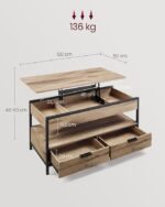 Kohvilaud 100x50x48-63cm Diivanilauad
