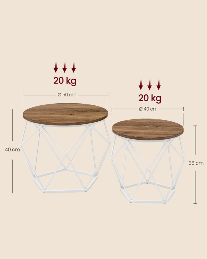 Kohvilaud Large Table: 50x50x40cm Small Table:40x40x36cm Diivanilauad