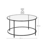 Kohvilaud 84x84x45.5cm, must Diivanilauad