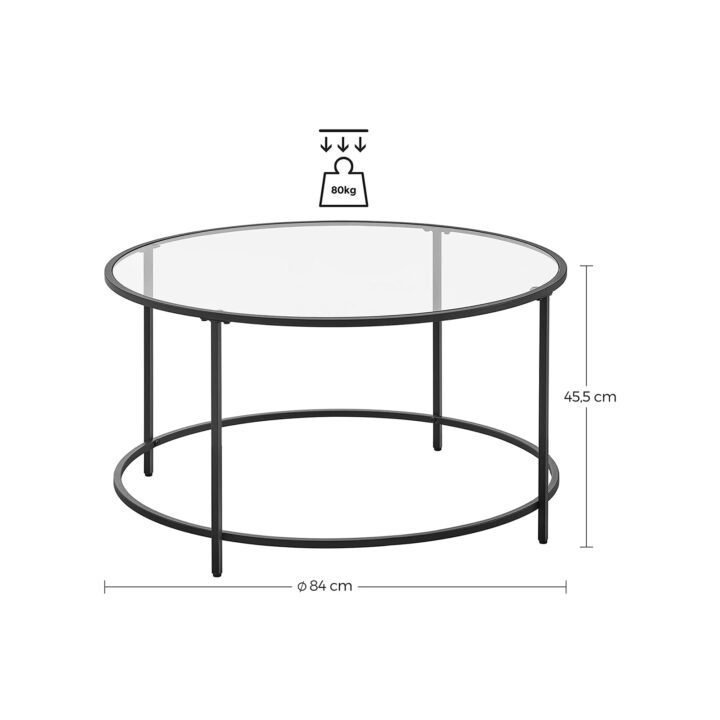Kohvilaud 84x84x45.5cm, must Diivanilauad