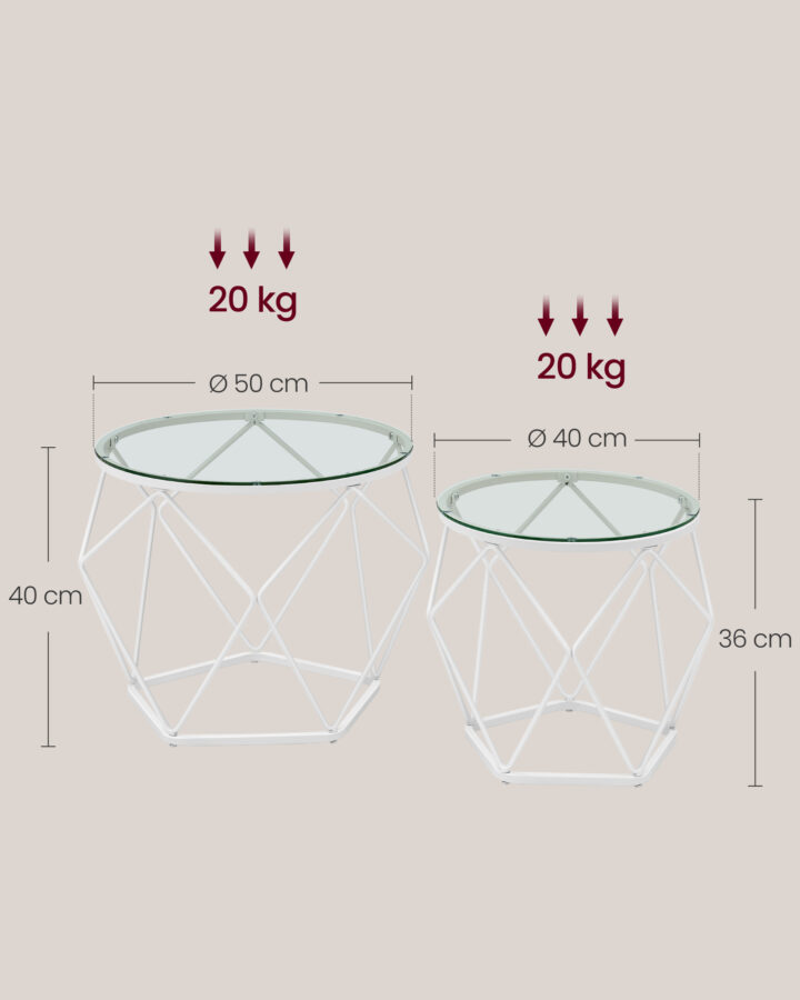 Kohvilaud Large Table: 50x50x39.8cm Small Table: 39.8×39.8x36cm Diivanilauad