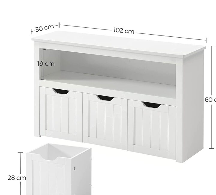Hoiupink 102x30x60cm, valge Jalatsikapid, jalatsiriiulid