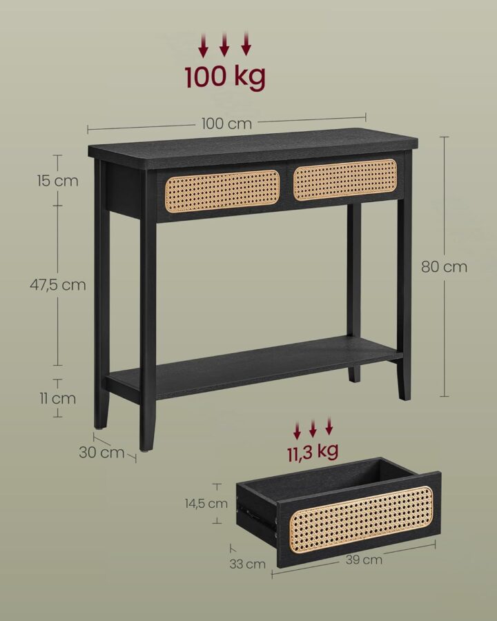 Konsoollaud 100x30x80cm Diivanilauad