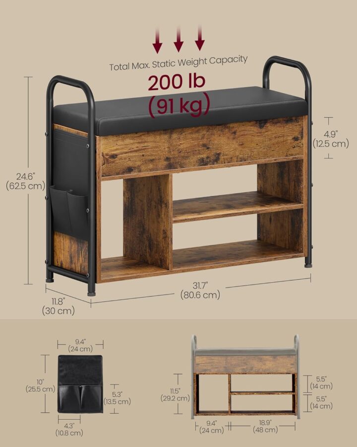Hoiupink 80.6x30x62.5cm Jalatsikapid, jalatsiriiulid