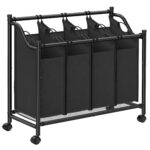 Pesukorv 87.5×38.5x81cm, must Pesukorvid ja hoiukastid