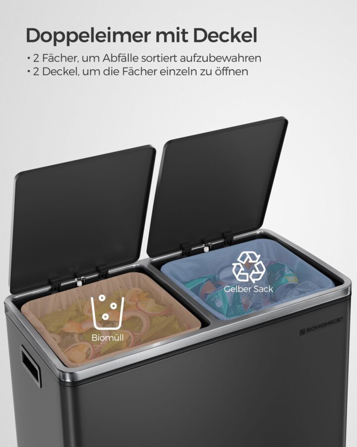 Prügikast 59×32.5×65.2cm, must Prügikastid