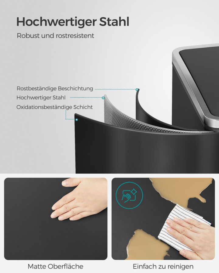 Prügikast 59×32.5×65.2cm, must Prügikastid