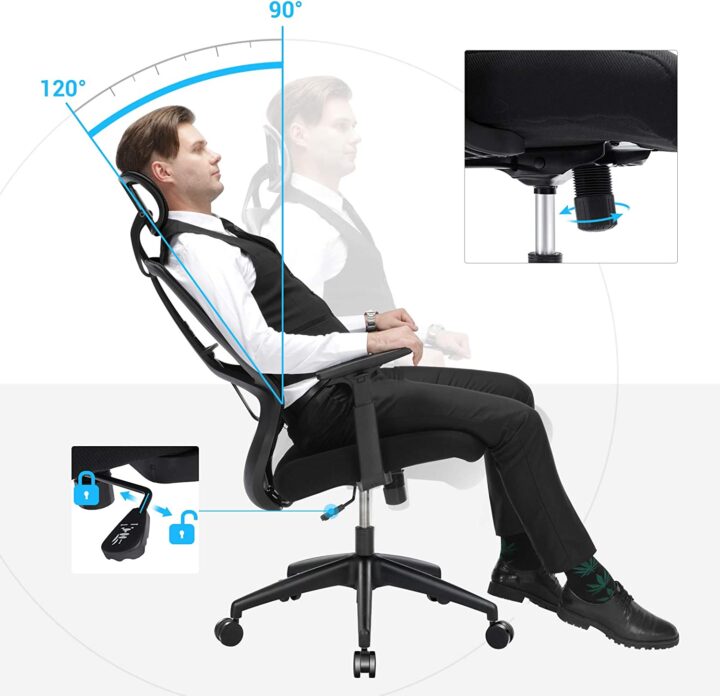 Kontoritool 70×68.5x(116-133)cm, must Kontoritoolid