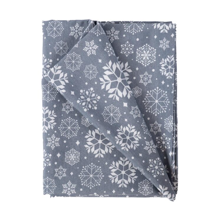 Laudlina WINTER FLOWERS, 136x220cm, lumehelbed, 50%polüester, 50%puuvill, kangas 384 Jõulud Laudlinad ja linikud
