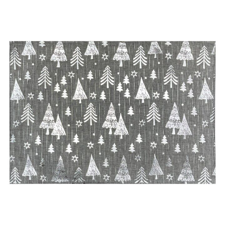 Linik GLORY 30x45cm, hõbedased kuused, 100% polüester, kangas 403 Jõulud Laudlinad ja linikud