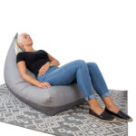 Kott-tool MITSU-MITSU, 130x80x20/70cm, tumehall/helehall hõbedaga, 50%puuvill, 50% polüester, kangas 304/305. Põrandapadjad, kott-toolid Põrandapadjad, kott-toolid