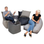 Kott-tool MITSU-MITSU, 95x65x90/45cm, helepruun, 100% polüester, kangas 310 Põrandapadjad, kott-toolid kanapeed ja kott-toolid