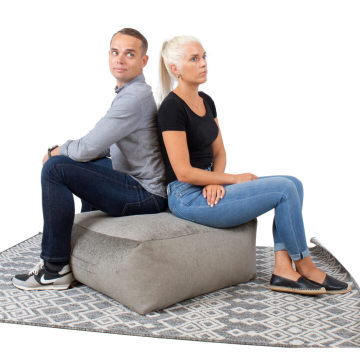 Tumba MITSU-MITSU, 80x80cm, h30cm, helepruun, 100% polüester, kangas-310 Elutoamööbel Põrandapadjad, kott-toolid