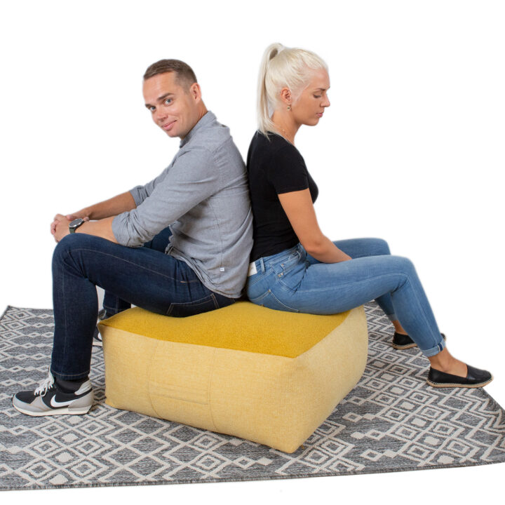 Tumba LAMB BAG, 80x80cm, h30cm, kollane, 100% polüester, kangas-325/322 Elutoamööbel Põrandapadjad, kott-toolid