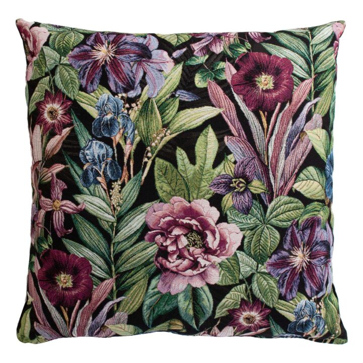 Padi HOLLY ROSE, 68x68cm, õitsvad ööd/must, 50%puuvill, 50%polüester, kangas-330/289 Dekoratiivpadjad Dekoratiivpadjad