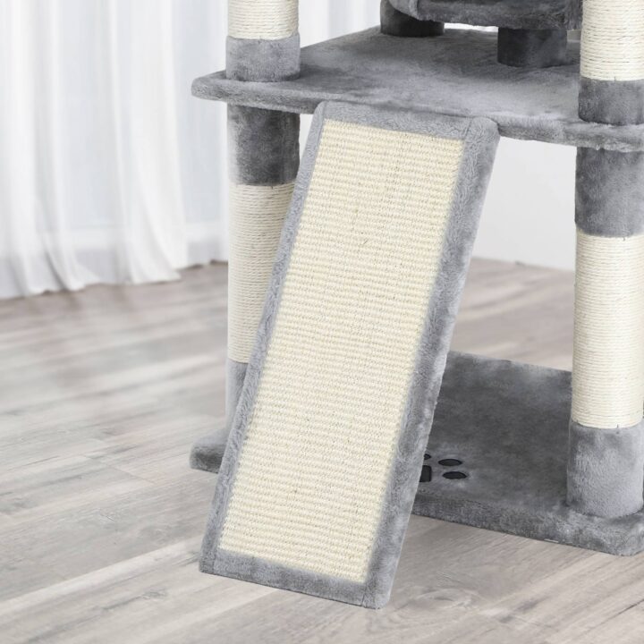 Kassipuu 61x49x170cm, hall, madal Kasside kraapimis- ja ronimispuud