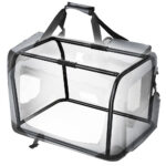 Koera transpordikott 60x42x42cm, hall, must Kasside transportkorvid ja puurid