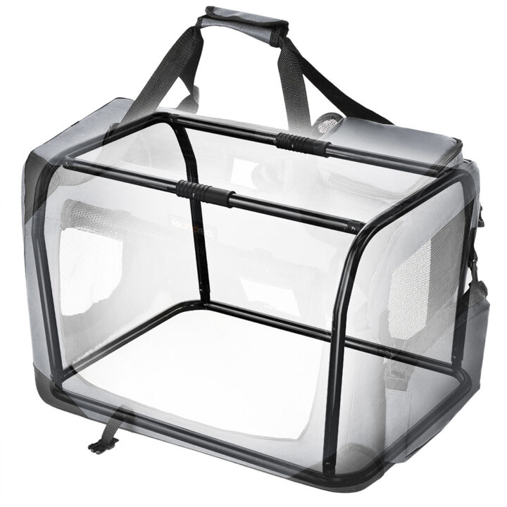 Koera transpordikott 60x42x42cm, hall, must Kasside transportkorvid ja puurid