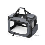 Koera transpordikott 60x42x42cm, hall, must Kasside transportkorvid ja puurid