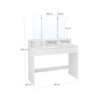 Tualettlaud 100x40x142cm, valge Meigilauad
