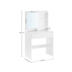 Tualettlaud 70x40x136cm, valge Meigilauad